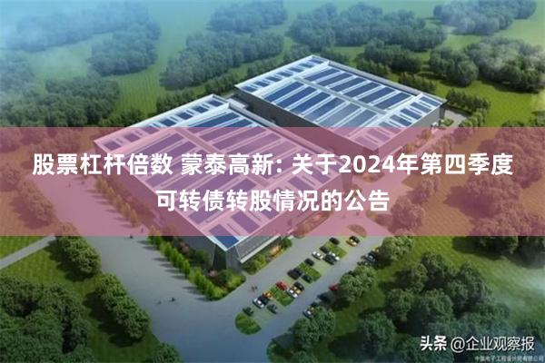 股票杠杆倍数 蒙泰高新: 关于2024年第四季度可转债转股情况的公告