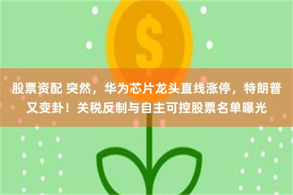 股票资配 突然，华为芯片龙头直线涨停，特朗普又变卦！关税反制与自主可控股票名单曝光