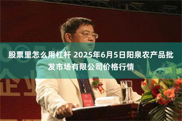 股票里怎么用杠杆 2025年6月5日阳泉农产品批发市场有限公司价格行情
