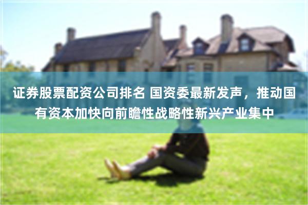 证券股票配资公司排名 国资委最新发声，推动国有资本加快向前瞻性战略性新兴产业集中